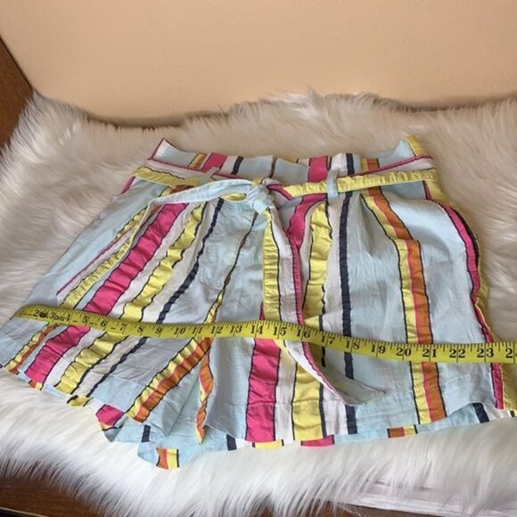 J. Crew Paper Bag Seersucker Stripe Ribbon Shorts Size 10 - Picture 8 of 14